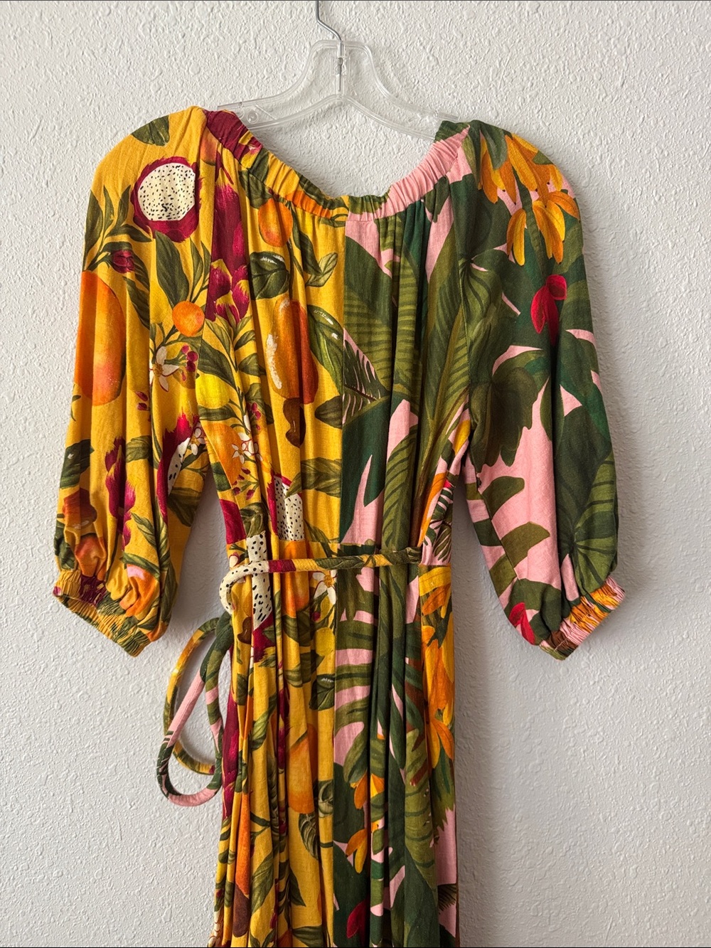 Farm Rio Mixed Prints Midi Wrap Dress Size Small - Picture 12 of 14